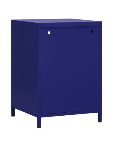 Comodino Blu Marino 35x35x51 cm in Acciaio