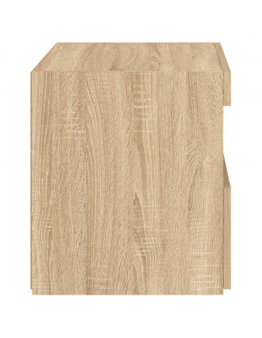 Comodino con Luci LED Rovere Sonoma 50x40x45 cm