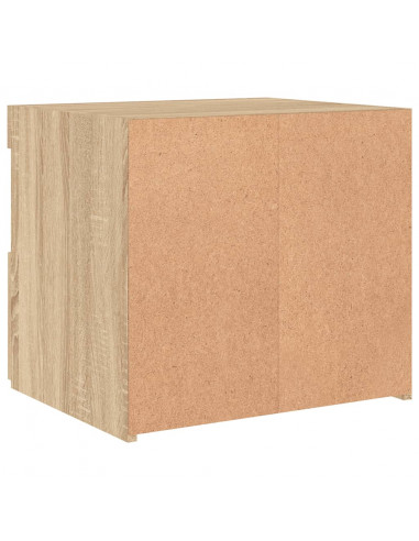 Comodino con Luci LED Rovere Sonoma 50x40x45 cm