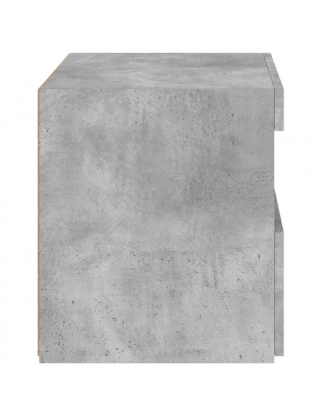 Comodino con Luci LED Grigio Cemento 50x40x45 cm
