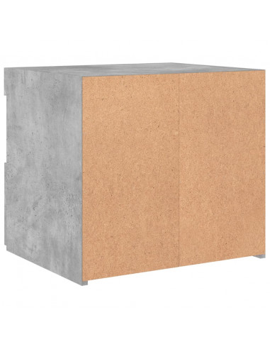 Comodino con Luci LED Grigio Cemento 50x40x45 cm