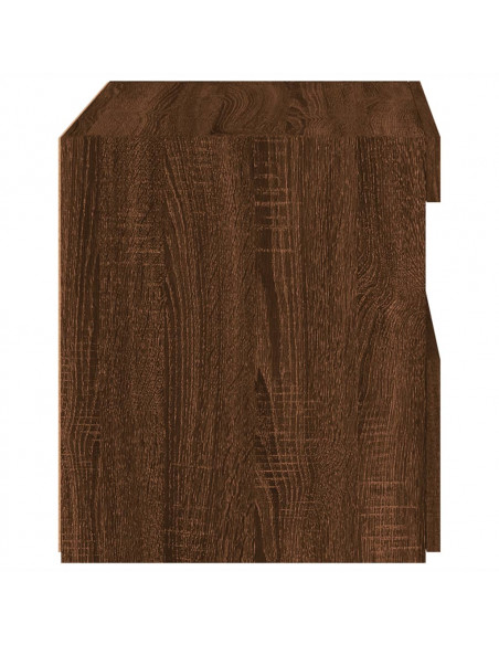 Comodini con Luci LED 2pz Rovere Marrone 50x40x45 cm