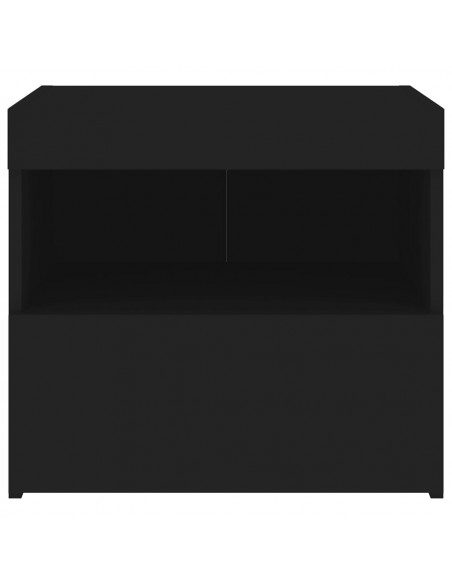 Comodini con Luci LED 2pz Neri 50x40x45 cm
