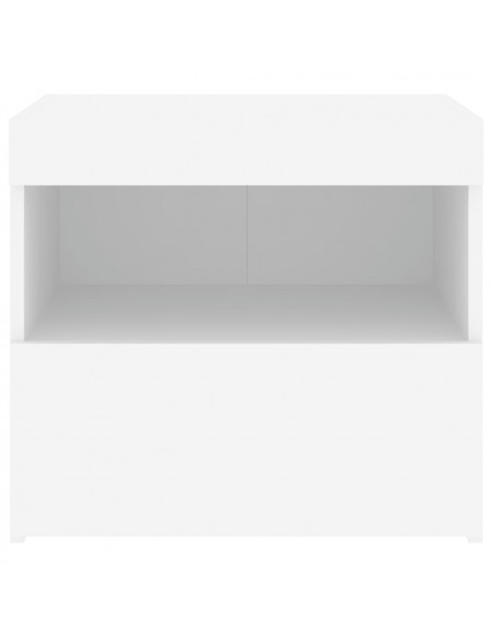 Comodini con Luci LED 2pz Bianchi 50x40x45 cm