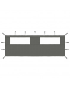 Parete con Finestre per Gazebo 6x2 m Antracite 2