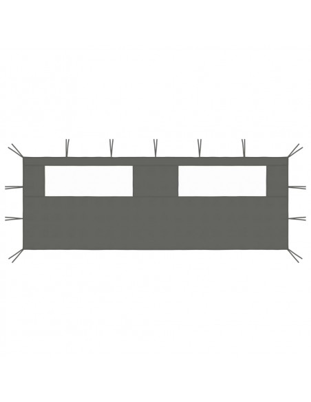Parete con Finestre per Gazebo 6x2 m Antracite
