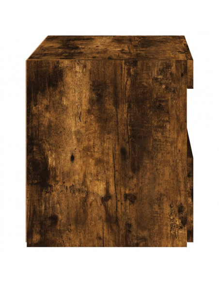 Comodini con Luci LED 2pz Rovere Fumo 50x40x45 cm