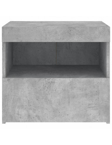Comodini con Luci LED 2pz Grigio Cemento 50x40x45 cm