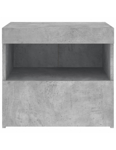 Comodini con Luci LED 2pz Grigio Cemento 50x40x45 cm