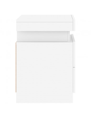 Comodino con Luci LED Bianco 35x39x55 cm
