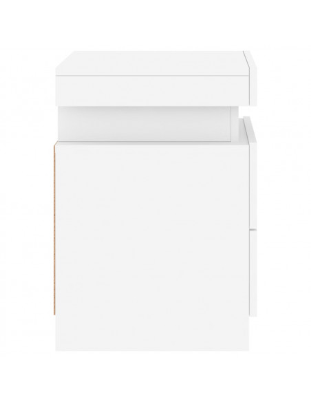 Comodino con Luci LED Bianco 35x39x55 cm