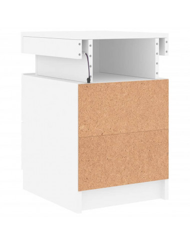 Comodino con Luci LED Bianco 35x39x55 cm