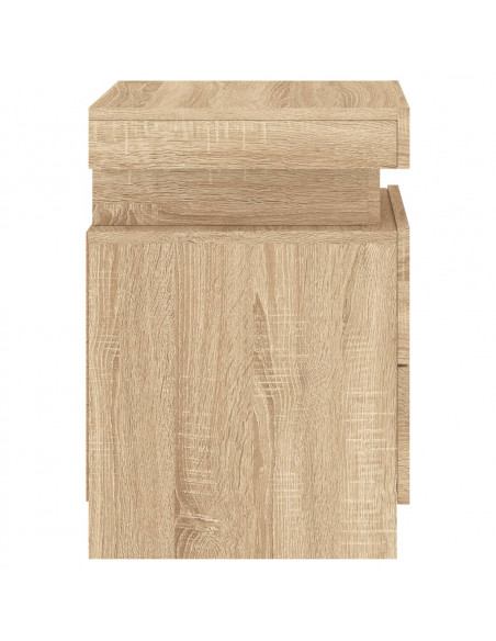 Comodini con Luci LED 2pz Rovere Sonoma 35x39x55 cm