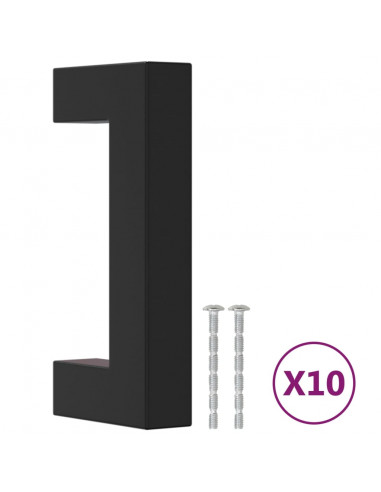 Maniglie per Mobili 10pz Nere 64mm in Acciaio Inox