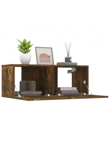 Mobili TV 2 pz Rovere Fumo 80x30x30 cm Legno Multistrato