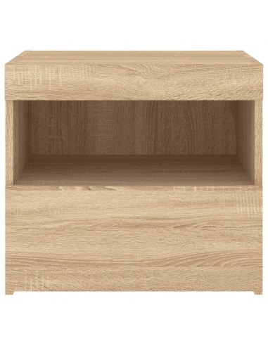 Comodini con Luci LED 2pz Rovere Sonoma 50x40x45 cm