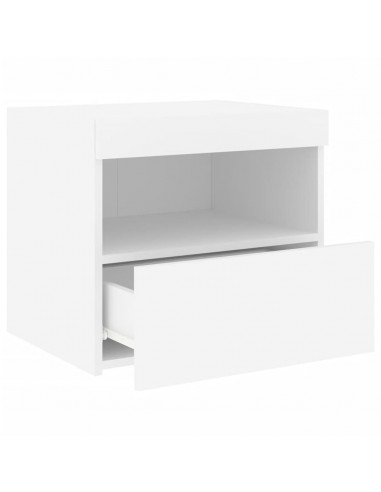 Comodino con Luci LED Bianco 50x40x45 cm