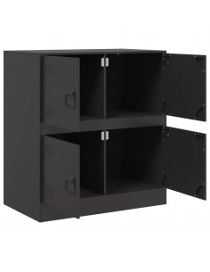 Credenza Nera 67x39x73 cm in Acciaio 2