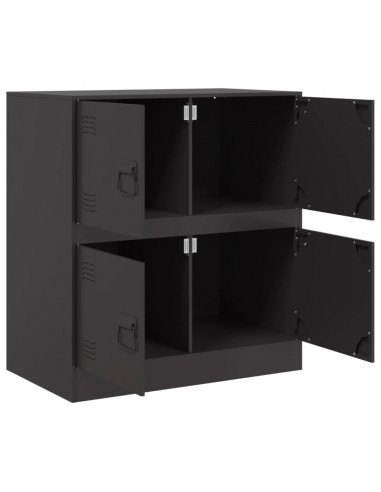 Credenza Nera 67x39x73 cm in Acciaio