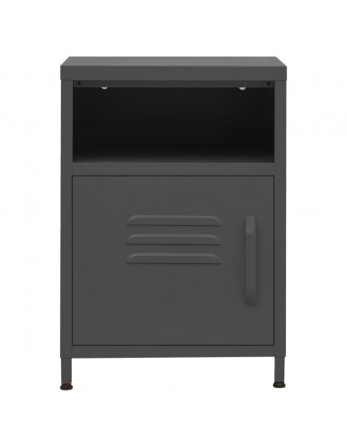 Comodino Antracite 35x35x51 cm in Acciaio