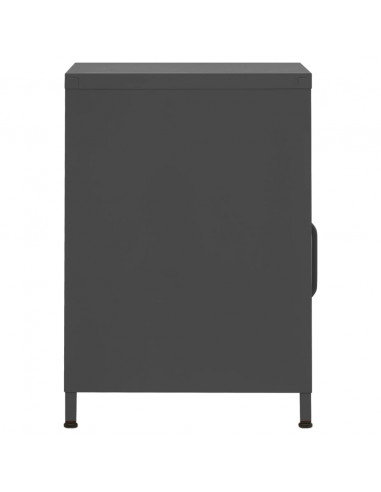 Comodino Antracite 35x35x51 cm in Acciaio