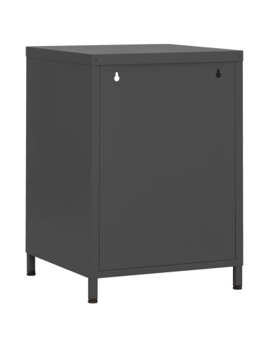 Comodino Antracite 35x35x51 cm in Acciaio