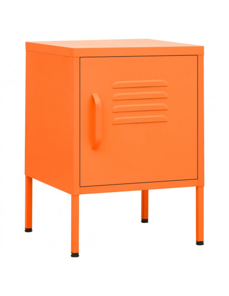 Comodino Arancione 35x35x51 cm in Acciaio