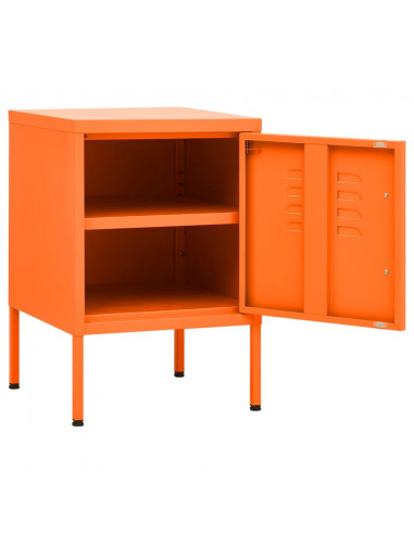 Comodino Arancione 35x35x51 cm in Acciaio