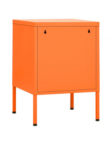 Comodino Arancione 35x35x51 cm in Acciaio