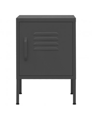Comodino Antracite 35x35x51 cm in Acciaio