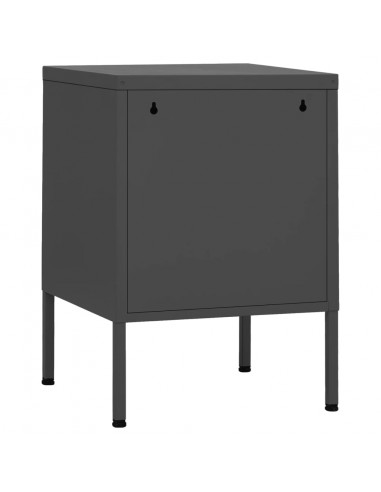 Comodino Antracite 35x35x51 cm in Acciaio