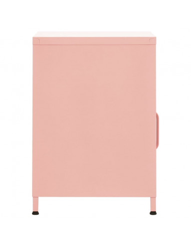 Comodino Rosa 35x35x51 cm in Acciaio