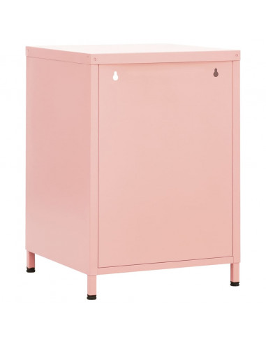 Comodino Rosa 35x35x51 cm in Acciaio