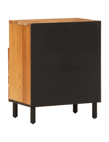 Comodino 50x33x60 cm in Legno Massello di Acacia