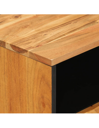 Comodino 50x33x60 cm in Legno Massello di Acacia