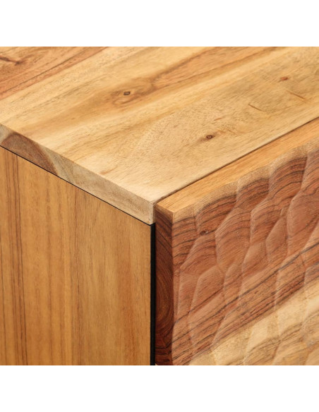 Comodino 40x33x46 cm in Legno Massello di Acacia