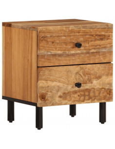 Comodino 40x33x46 cm in Legno Massello di Acacia 2
