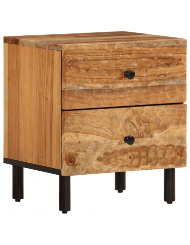 Comodino 40x33x46 cm in Legno Massello di Acacia