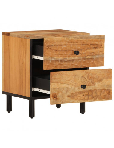 Comodino 40x33x46 cm in Legno Massello di Acacia