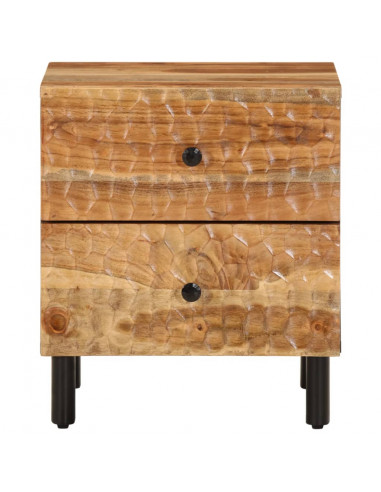 Comodino 40x33x46 cm in Legno Massello di Acacia