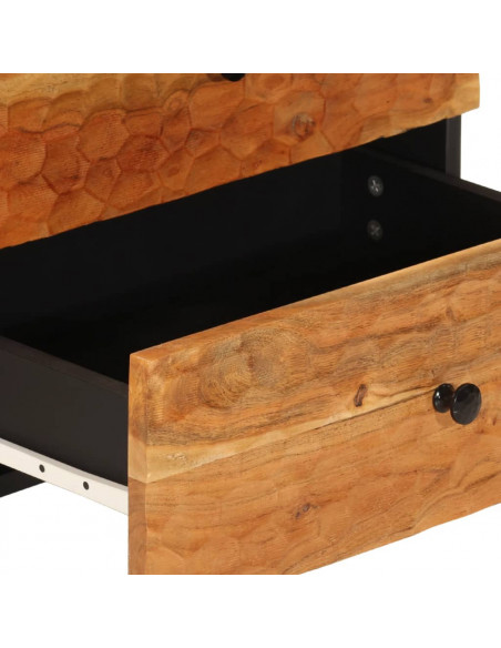 Comodino 50x33x60 cm in Legno Massello di Acacia