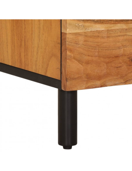 Comodino 50x33x60 cm in Legno Massello di Acacia
