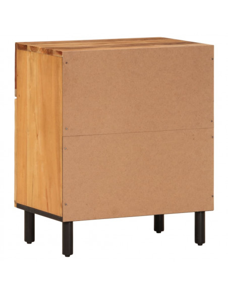 Comodino 50x33x60 cm in Legno Massello di Acacia