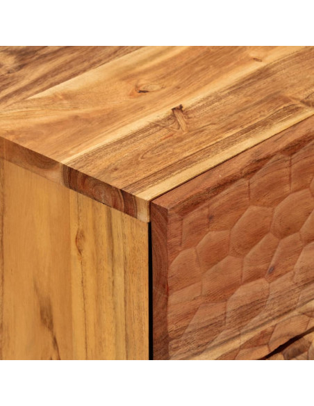 Comodino 50x33x60 cm in Legno Massello di Acacia