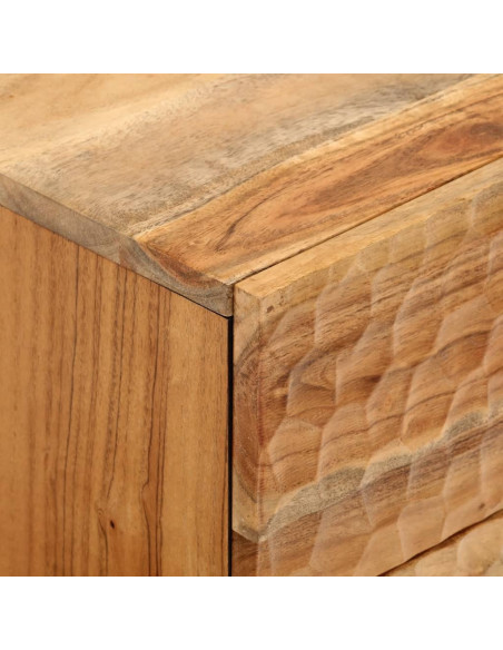 Comodini 2pz 40x33x46 cm in Legno Massello di Acacia