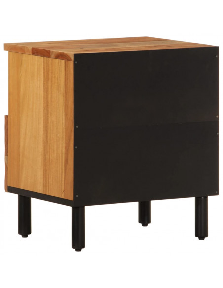 Comodino 40x33x46 cm in Legno Massello di Acacia