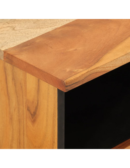 Comodino 40x33x46 cm in Legno Massello di Acacia