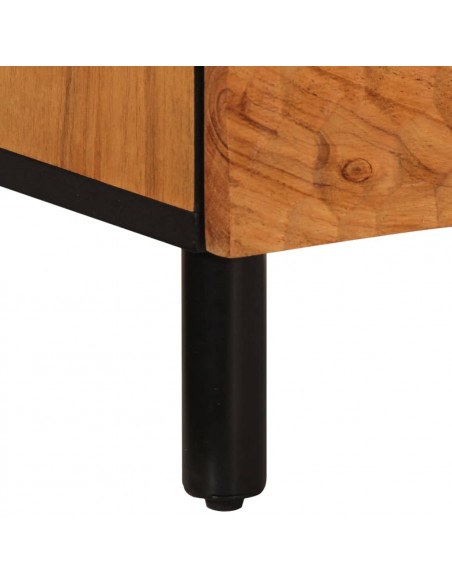 Comodino 40x33x46 cm in Legno Massello di Acacia