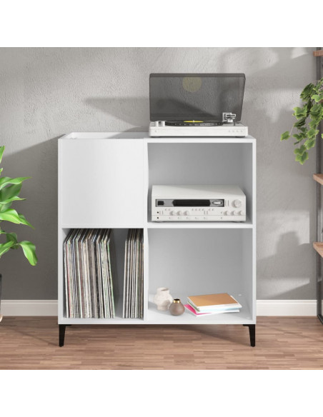 Mobile Porta Dischi Bianco 84,5x38x89 cm in Legno Multistrato