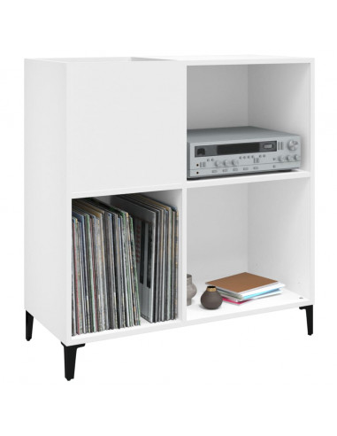 Mobile Porta Dischi Bianco 84,5x38x89 cm in Legno Multistrato